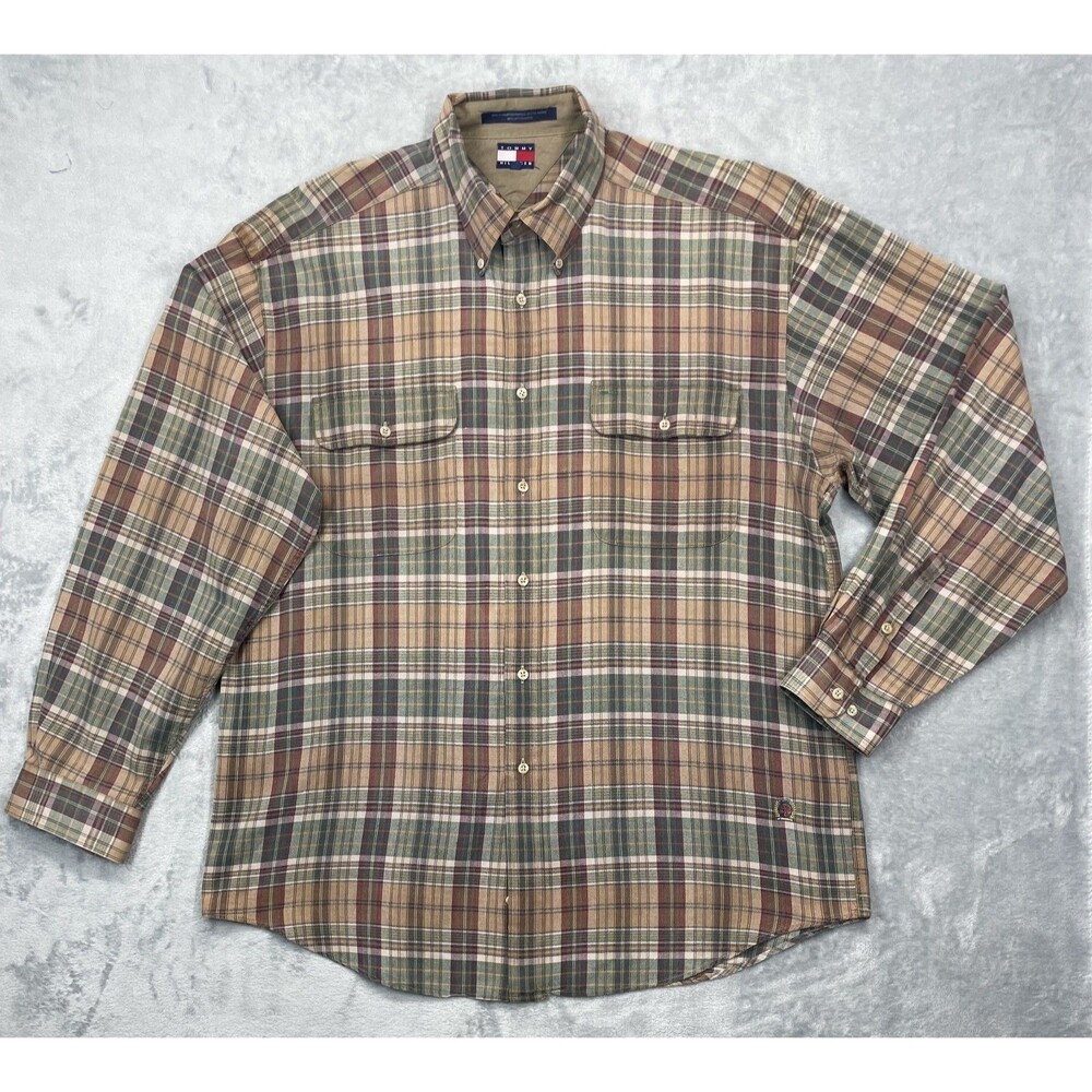 Vintage 90s Tommy Hilfiger Button Down Shirt Men’s XL Lower Crest